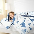 thumbnail image 3 of Manfei Cute Cartoon Dinsaur King Size Comforter Sets,Natural Mountain Pine Bedding Comforter Set,Blue White Bedding Set For Boys,Breathable Home Decor Reversible,3-Piece, 3 of 7