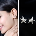 thumbnail image 3 of Rosec Jewels Starfish Stud Earrings with Diamond for Women - HI-SI Quality Certified - Ready to Gift with Jewelry Box, 10K White Gold, 3 of 9