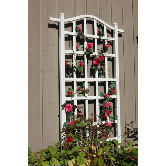 DuraTrel Melrose 35" x 75" White Vinyl Rectangular Trellis