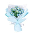 thumbnail image 3 of Ramo de flores de ganchillo, flores tejidas a mano, flores falsas, flores artificiales Azul, 3 of 8