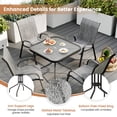 thumbnail image 2 of ELPOSUN Outdoor Dining Set of 5, Patio Table and Chairs Set, Textured Glass Tabletop, 4 Stackable Patio Chairs, Patio Furniture, Balcony, Porch, Lawn- Light Grey, 2 of 6