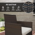 thumbnail image 4 of Beige 4-Piece Wicker Patio Furniture Set – Rattan Loveseat & Chairs with Glass Coffee Table for Balcony, Deck & Garden Relaxation, 4 of 7