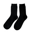 thumbnail image 5 of Mightlink 1 Pair Women Socks Thick High Elasticity Rhombus Texture Middle Tube Breathable Keep Warm Solid Color Autumn Winter Ladies Thermal Long Socks for Daily Wear, 5 of 7