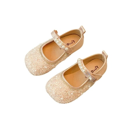 

Colisha Kids Mary Jane Rhinestone Flats Ankle Strap Dress Shoes Dance Casual Princess Shoe Comfort Pink 7C