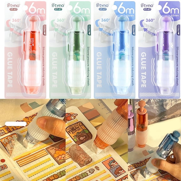 Craft Supplies,Double Tape Roller With Tape Retractable Scrapbooking Glue Tape Roller Adhesive Tape Dispenser Runner For Crafts And Arts Projects Photo