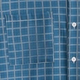thumbnail image 4 of HOMADLES Mens Button Down T Shirt for Men Short Sleeve Shirts Men Summer Plaid Shirt Casual Tee, Navy XL, 4 of 5