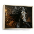thumbnail image 2 of Designart "Vibrant Gold Black Yellow Horse II" Animals Floater Framed Canvas Wall Art, 2 of 7