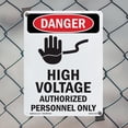 thumbnail image 4 of High Voltage Authorized OSHA Danger Rigid Plastic Sign 14 Inch x 10 Inch - 5 Pack, 4 of 8