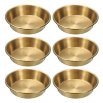 Uxcell 4 Inch Stainless Steel Sauce Dishes, 6 Pcs Mini Individual Round Seasoning Dishes Condiment Tray Dipping Bowl Mixing Saucers Appetizer Plates for Prep Side Dish, Gold