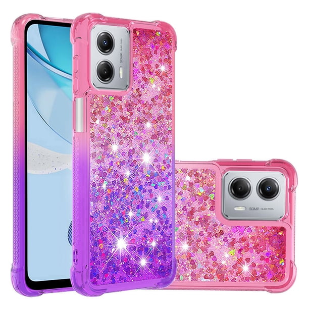 Funda para Motorola Moto G 5G 2023 Transparente con Brillos Carcasa Protectora Antigolpes con Glitter Brillante