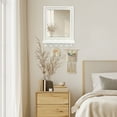 thumbnail image 5 of 16x12 Inch Wall Mount Beaded Wood Framed Mirror with Shelf and 6 Hooks, White Decorative Entryway Mirror with Storage for Laundry Room, Bathroom, Bedroom, 5 of 10