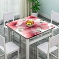 thumbnail image 2 of Square Elastic Fitted Tablecloths, Pink Flower Pattern Printed on Fade Resistant Stretchy Table Cover, Great for Cafes & Offices, Fit for 32" x 32" Square Tables, 2 of 4