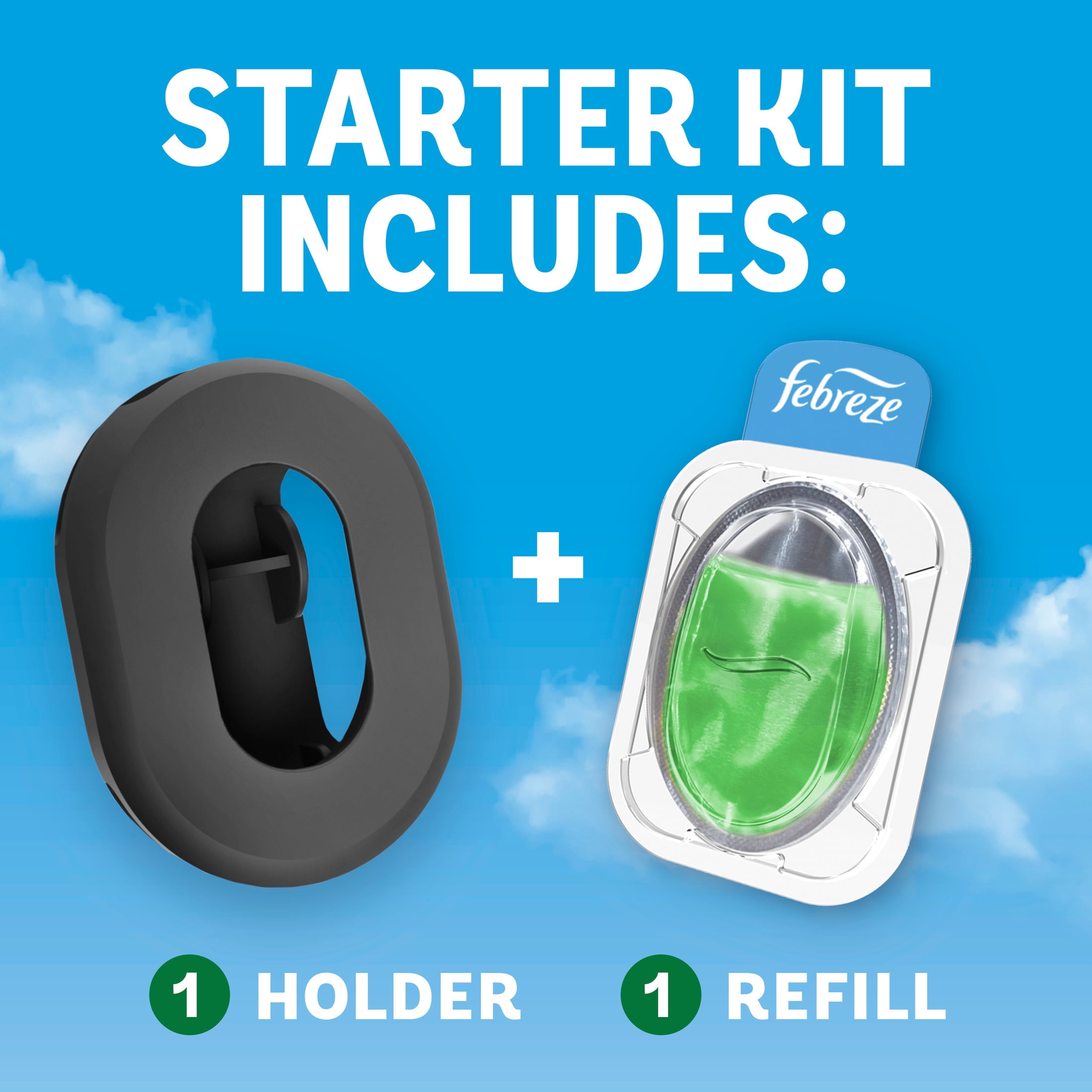 Febreze Trash Odor Fighter, Gain Original Scent, 1 Holder + 1 Refill