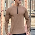 thumbnail image 3 of pstuiky camisas de manga larga para hombre, Camisa blusa de cuello redondo con cremallera de color liso para hombre camisetas de hombre xxl, 3 of 3