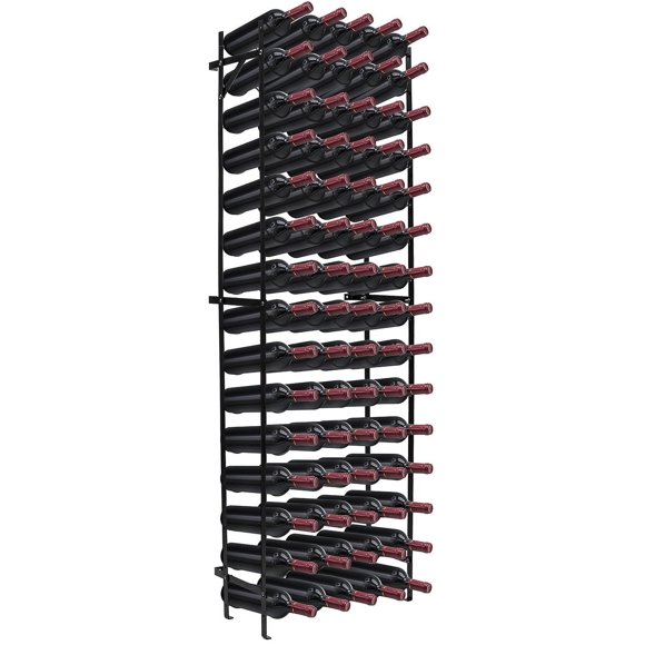 Sorbus Freestanding Wine Rack 15-Tier Black with Wall Mount for 75 Bottles Capacity