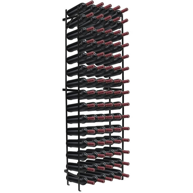 Sorbus Freestanding Wine Rack 15-Tier Black with Wall Mount for 75 Bottles Capacity