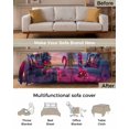 thumbnail image 3 of Coastal Christmas Sofa Couch Covers for 3 Cushion Couch, Washable L Shape Sectional Sofa Covers for Loverseat/Pets/Kids, Flamingo Xmas Palm Tree Beach Slipcover Blanket Futon Cover 71''x134'', 3 of 8