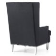 thumbnail image 4 of Wilshire Black High back Velvet Accent Chair with Faux Fur Pillow, 4 of 5