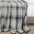 thumbnail image 3 of Clara Clark  Ultra Plush Thick Reversible Microfiber Heavy Blanket - Raschel Imitation Mink Blanket Gray Plaid Full - 55x82 Plaid, 3 of 5