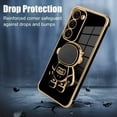 thumbnail image 4 of for Samsung Galaxy S23 5G Case Astronaut Plating Electroplate Luxury Elegant Case Camera Protector Kickstand Shockproof Protective Corner Back Cover Galaxy S23 5G Case -Black, 4 of 5