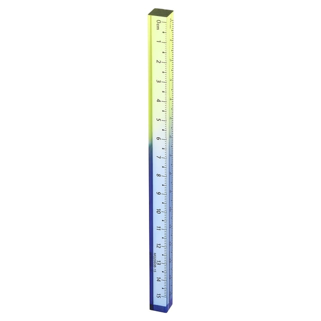 Reglas Rectas Transparentes Acrílicas Uxcell de 15 cm Métricas Degradadas Tridimensionales Herramienta de Medición para Aula Oficina, Azul-Amarillo