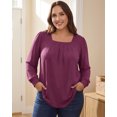 thumbnail image 3 of Oryer Womens Plus Size Tops Fall Tunic Shirts, Square Neck Lantern Long Sleeve Loose Casual Blouses, XL-4XL, 3 of 7
