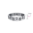 thumbnail image 5 of Bling Jewelry Mens Men's  Infinity Greek Key Link Bracelet Silver Tone Stainless Steel 9 Inch 12MM Width, 5 of 6