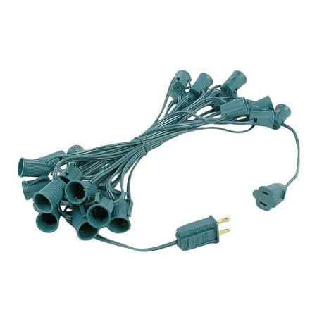 Novelty Lights 25 Foot C7 Outdoor String Light Christmas Stringer - Patio String Lights - Candelabra Base (C7/E12)