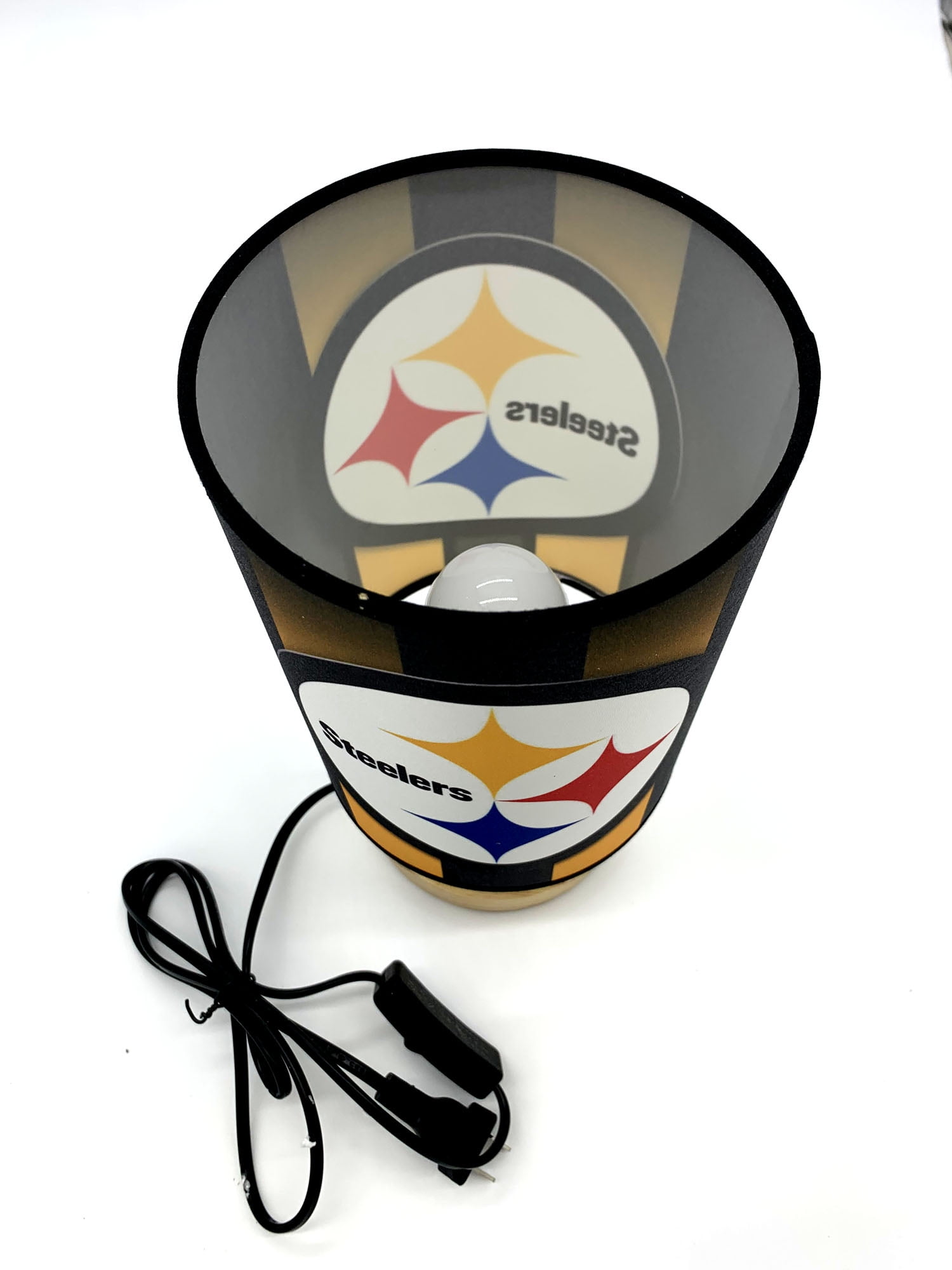 Steelers Table Lamp Night Light Wood Base Room Decoration or Great Gift Ideas