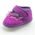 thumbnail image 2 of Toddler Girl Shoes Size 13 Warm Sole Dot Prewalker Soft Lace Flats Casual Kids Sneakers Purple, 2 of 7