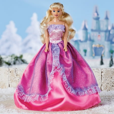 Enchanted Princess Doll with Long Blonde Hair - Includes Purple Chiffon Dress - Gift Ideas for Kids