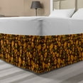 thumbnail image 1 of Floral Bed Skirt, Rhythmic Eastern Style Motif Vivid Folk Art Illustration Print, Elastic Bedskirt Dust Ruffle Wrap Around for Bedding Decor, 4 Sizes, Black Orange, by Ambesonne, 1 of 2