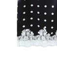 thumbnail image 4 of Women's Polka Dot Lace Hem Midi Sleep Skirt, Elastic Waist Lace Trim Half Slip Loungewear Skirt Black S(S), 4 of 6
