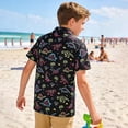 thumbnail image 4 of Bysome Boys Tops Summer Dinosaur Print Short Sleeve Lapel Neck Tees Smooth Boys Shirt Size 3-4 Years Black, 4 of 5