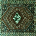 thumbnail image 1 of Ahgly Company Machine Washable Indoor Square Persian Turquoise Blue Traditional Area Rugs, 7' Square, 1 of 4