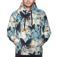 thumbnail image 2 of Bingfone Butterflys Men's Drawstring Hoodie Long Sleeve Pocket Sweatshirts-4X-Large, 2 of 6