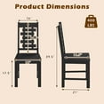 thumbnail image 3 of Costway Farmhouse Dining Chair Set of 4 with 100% Rubber Wood Frame & Hollowed High Back, 3 of 9