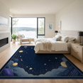 thumbnail image 3 of ODIKA Playroom Science Theme Galaxy Constellation Rocket Ship Motif Low Profile Flatwoven for Great Room, Indoor Open Concept, Large Living, 3 of 7