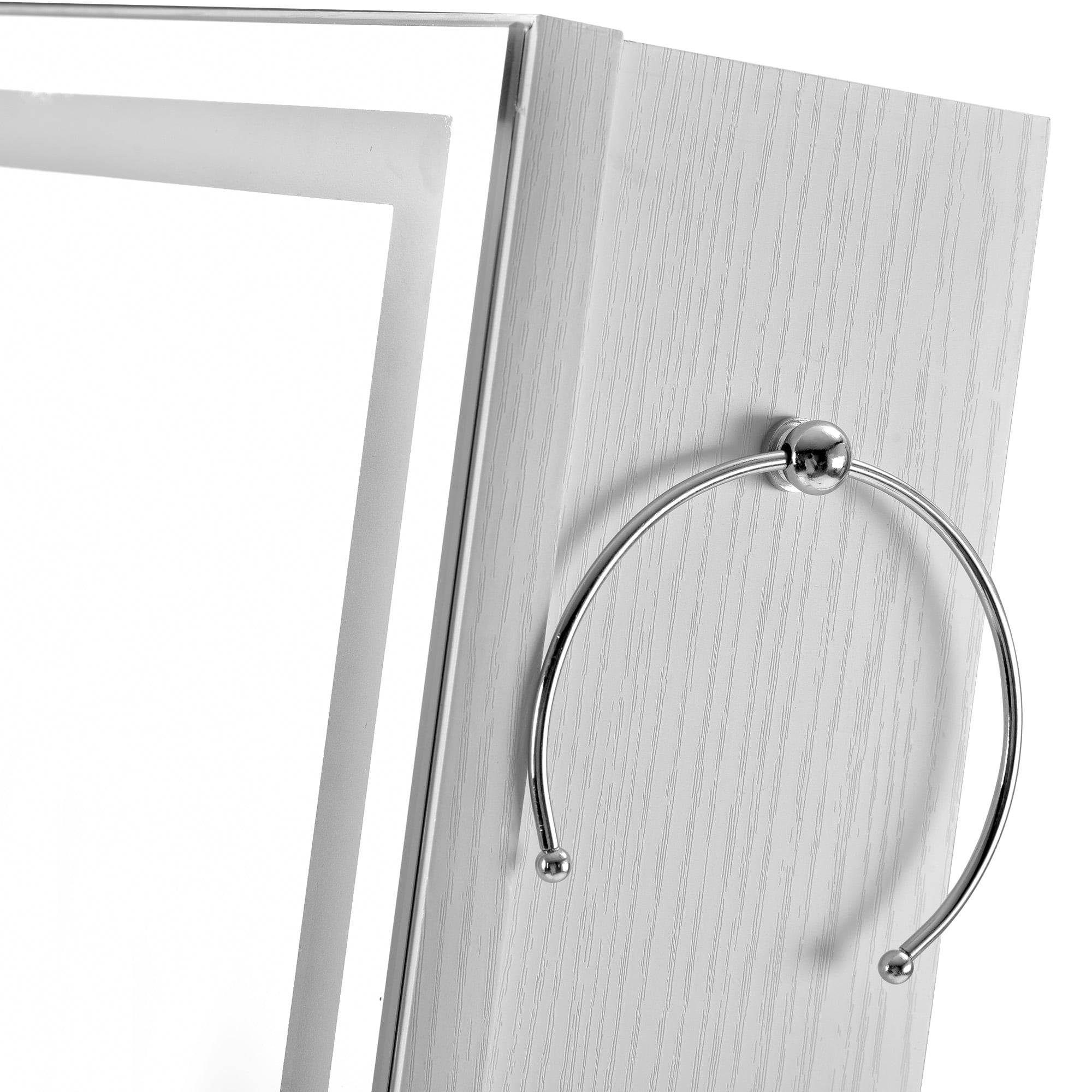 Resenkos LED Light Jewelry Armoire with Full-Length Mirror, White Standing Mounted Lockable Jewelry Organizer Cabinet