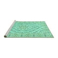 thumbnail image 2 of Ahgly Company Machine Washable Indoor Rectangle Medallion Turquoise Blue Traditional Area Rugs, 8' x 10', 2 of 4