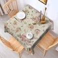 thumbnail image 2 of Pioneer Flower Floral Print Pattern Square Tablecloth,Waterproof Square Table Cover,Wipeable Spillproof Washable Table Cover for Home Kitchen Party Decor 42"X42"(107x107cm), 2 of 6