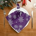 thumbnail image 2 of GZHJMY Christmas Cloth Napkin Snowflake Purple Xmas Kitchen Dining Table Decor for Cocktail Family Gathering Party Everyday Use Dinner Napkin 6 Pack 20" × 20", 2 of 6