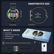 Military Smartwatch for Men,1.45 HD Outdoor Sports Tactical Watch,with Flashlight/Answer/Make Calls,fits for iPhone/Android/Samsung,Black