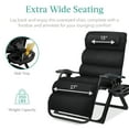 thumbnail image 6 of Best Choice Products Oversized Zero Gravity Chair, Folding Recliner w/ Removable Cushion, Side Tray - Onyx Black, 6 of 9