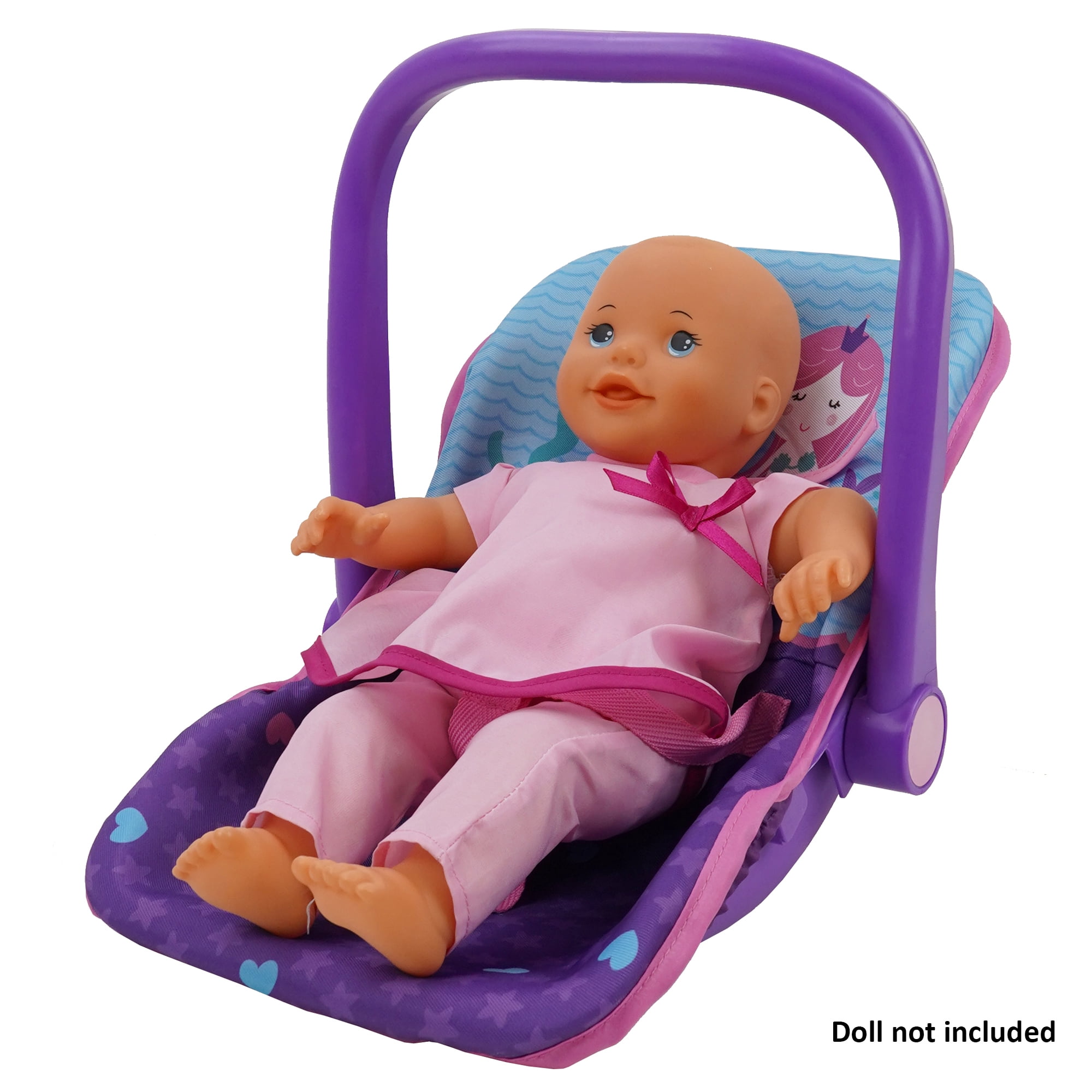 509: Mermaid Doll Car Seat - Kids Pretend Play, Converts Into a Feeding Chair, Ages 3+