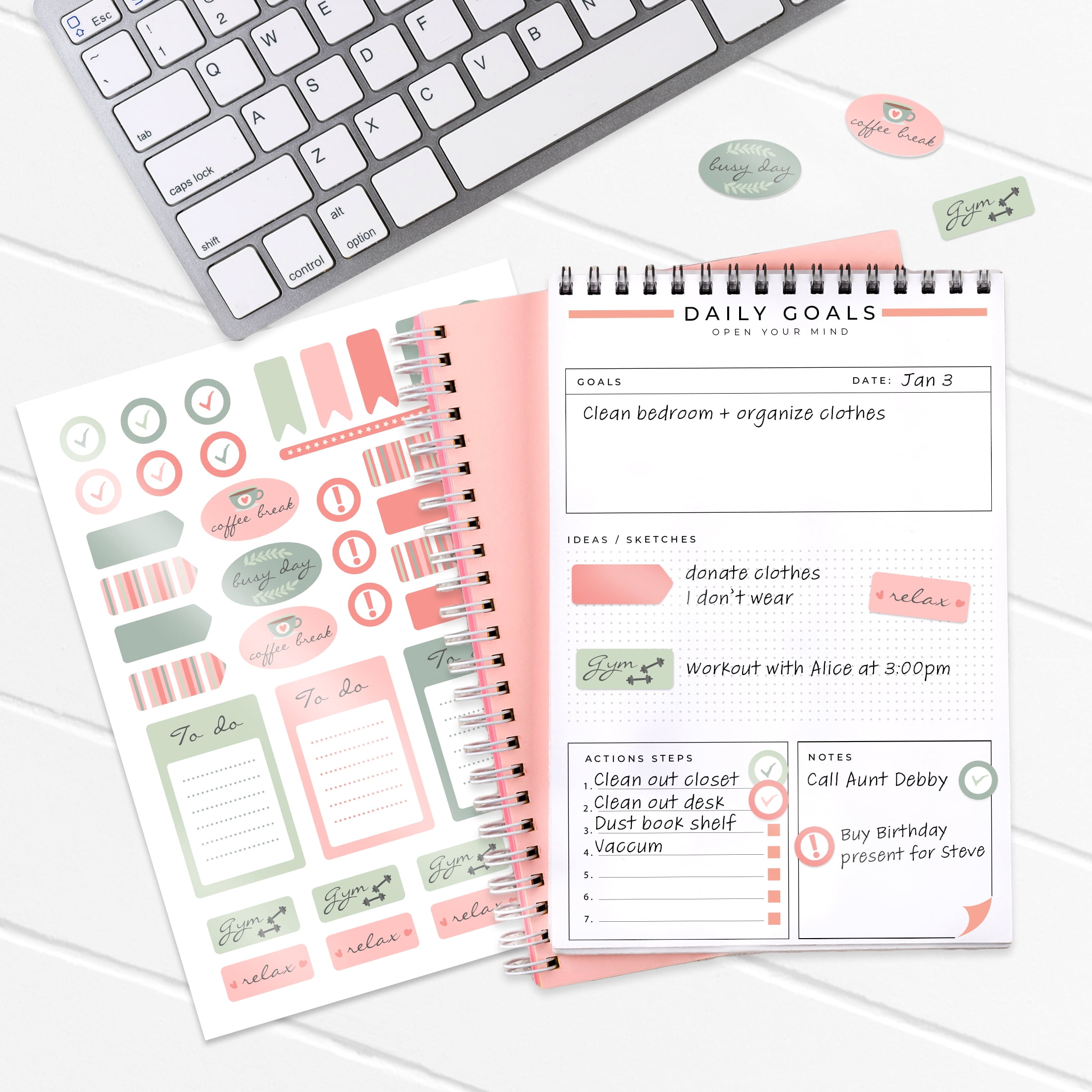 Pen+Gear Gloss Sticker Paper, 10 Sheets, White, 8.5" x 11"