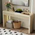 thumbnail image 2 of Curved Console Table with 3 Fluted Drawers, Versatile 53'' Long Accent Entryway Table Sofa Table with Adjustable Feet for Living Room, Apricot, 2 of 7