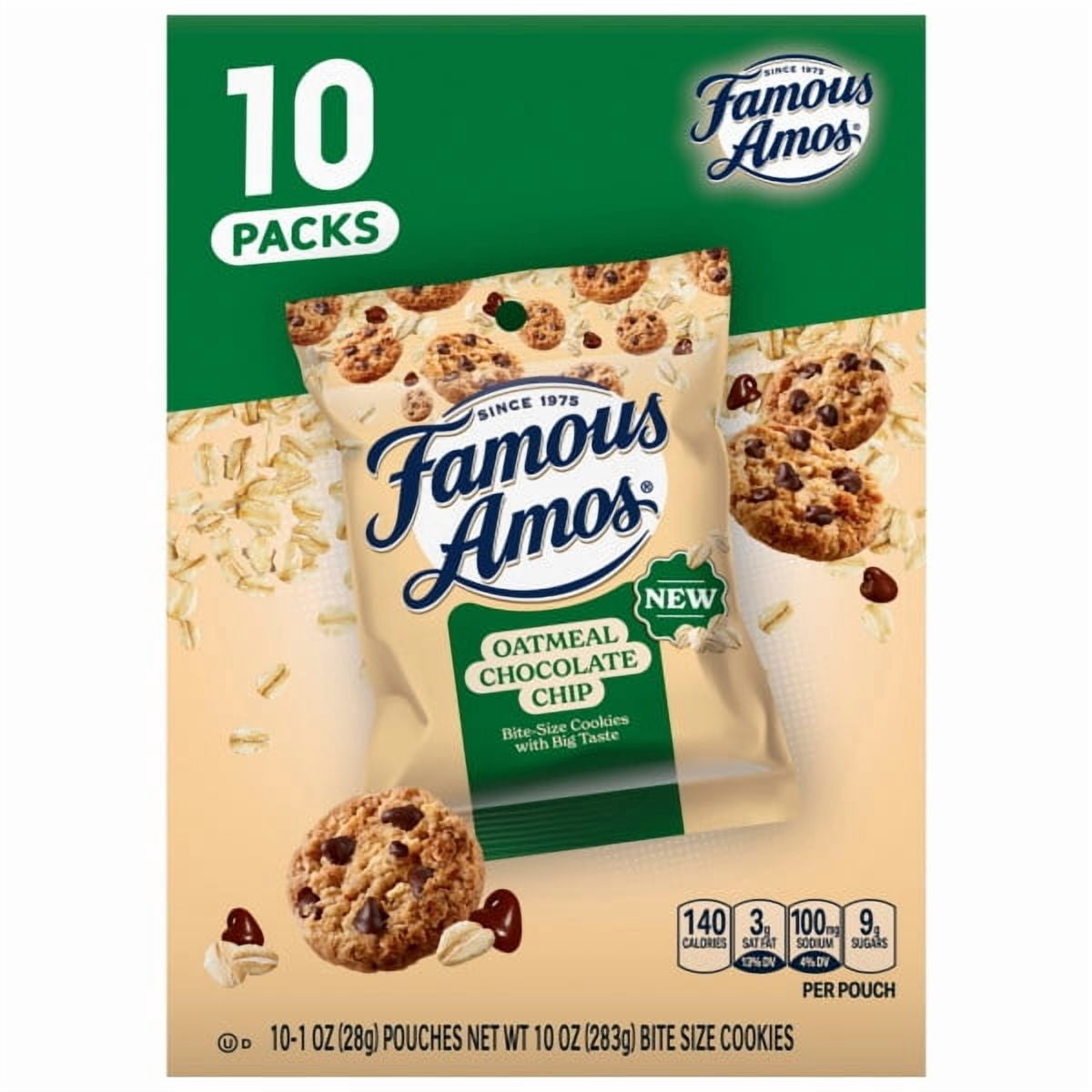 (4 pack) Famous Amos Oatmeal Chocolate Chip Cookies 10 Count