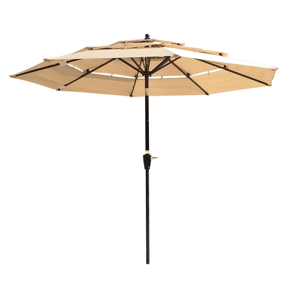 Cantilever Umbrella UV Protection Hanging Parasol 8 Steel Ribs Push