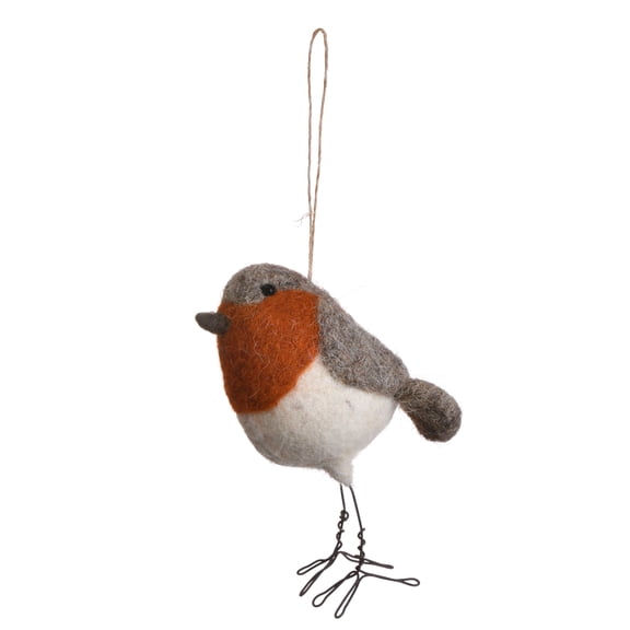 De Kulture Works Wool Felt Robin Bird Eco Friendly Needle Felted Ornament Stuffed Decorative Showpiece, 5X2X5 LWH inches